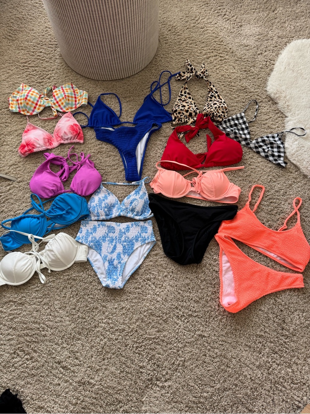 Mixed Women’s Swimwear Bikini Set - Coral, Blue, Black, White, Red, Purple, Pink